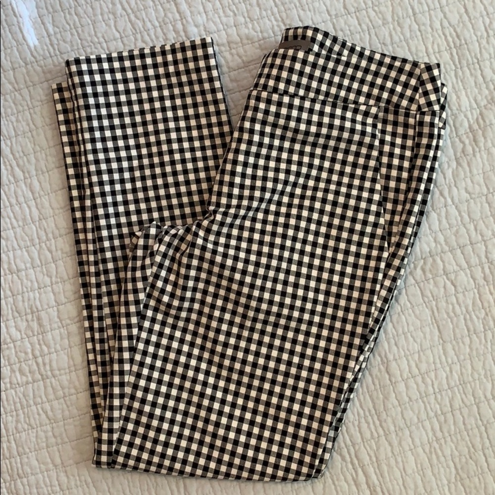Black and white gingham pants